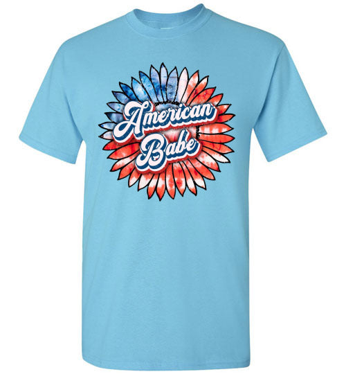 American Babe Patriotic USA Graphic Tee Shirt Top 32979