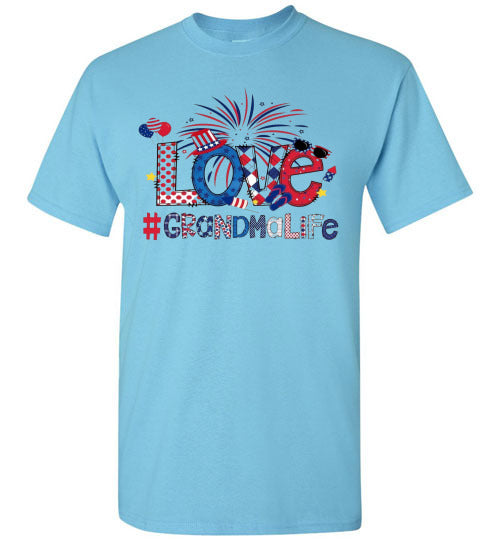 Grandma Life Fireworks Patriotic American USA Graphic Tee Shirt 32453