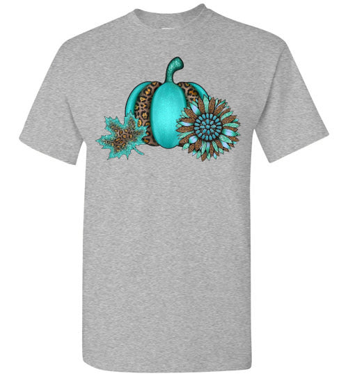 Leopard Pumpkin Fall Graphic Tee Shirt Top
