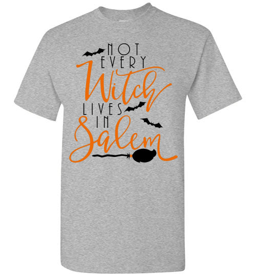 Not Every Witch Lives In Salem Halloween Fall Graphic Tee Shirt Top