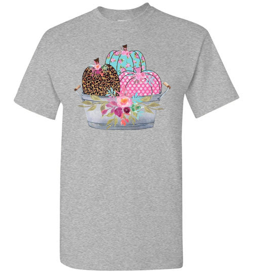 Pastel Pumpkin Basket Fall Tee Shirt Top T-Shirt