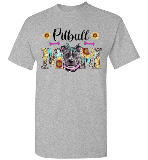 Pitbull Dog Mom Graphic Tee Shirt Top T-Shirt
