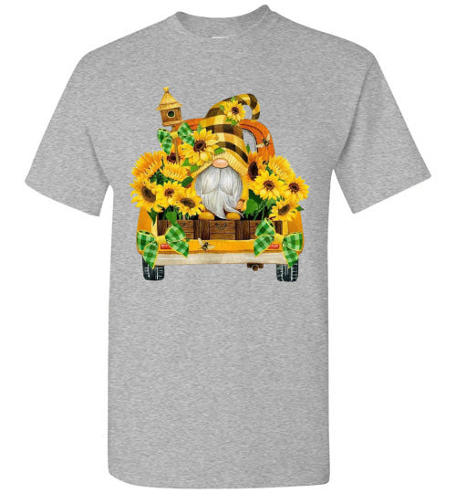 Fall Sunflower Gnome Graphic Tee Shirt Top