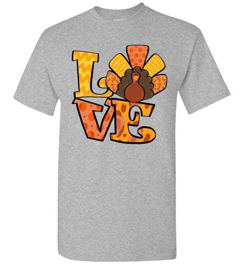 Love Thanksgiving Fall Turkey Tee Shirt Top T-Shirt