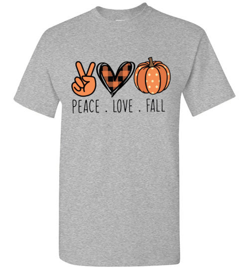Peace Love Fall Tee Shirt Graphic Top