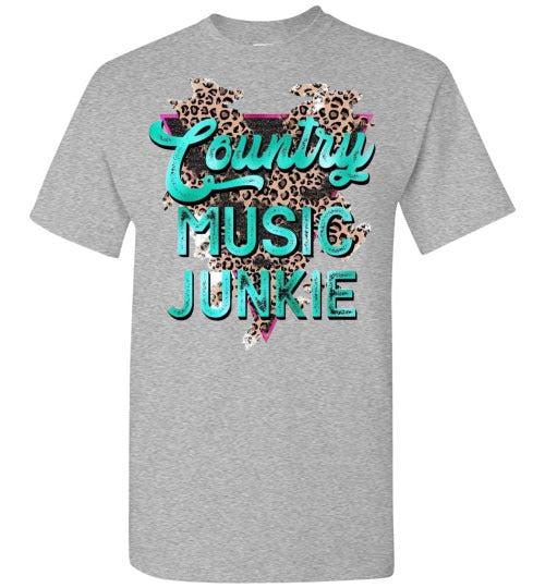 Country Music Junkie Graphic Tee Shirt Top