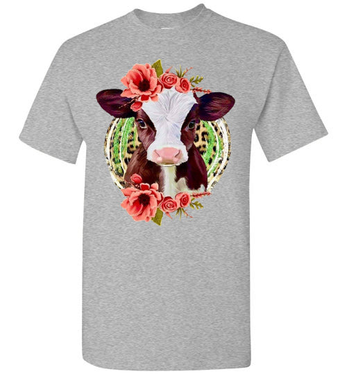 Country Glam Helfer Cow Graphic Tee Shirt Top