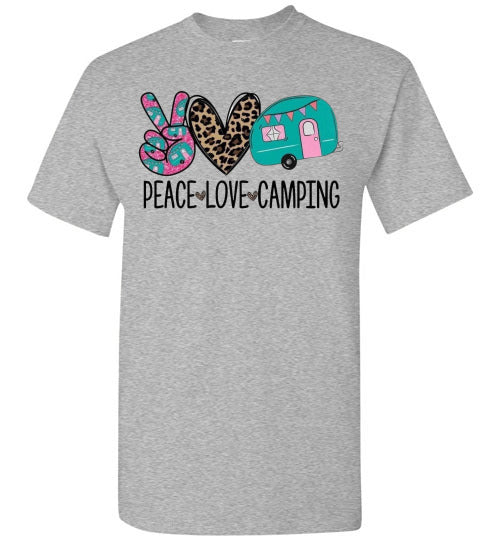 Peace Love Camping Graphic Tee Shirt Top