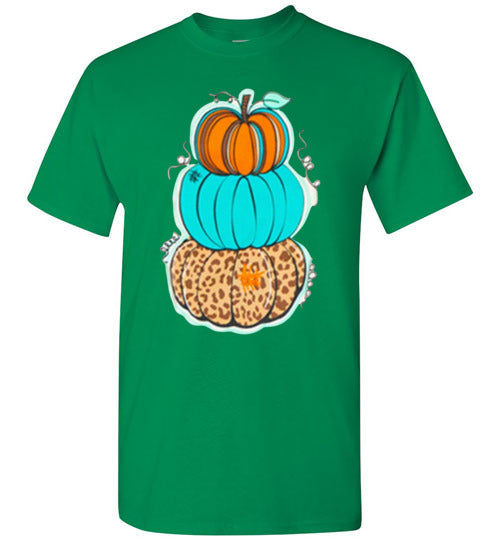 Triple Pumpkins Fall Grapgic Tee Shirt Top