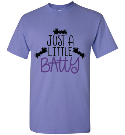 Just A Little Batty Halloween Fall Bat Tee Shirt Top