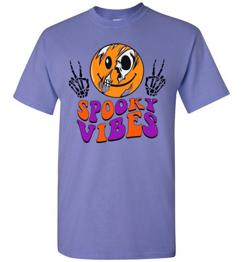 Spooky Vibes Halloween Trick Or Treat Graphic Tee Shirt Top