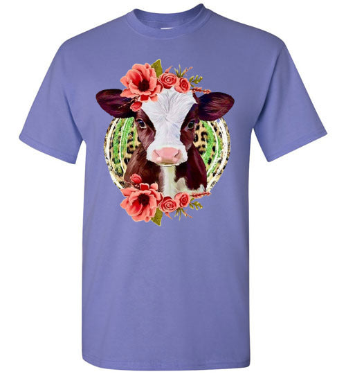 Country Glam Helfer Cow Graphic Tee Shirt Top