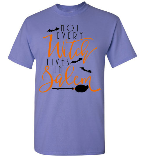 Not Every Witch Lives In Salem Halloween Fall Graphic Tee Shirt Top
