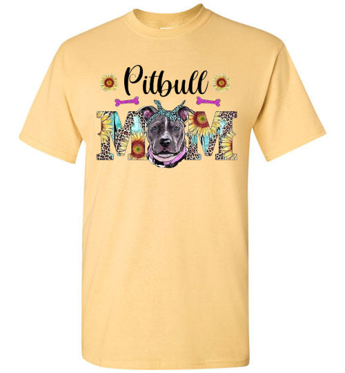 Pitbull Dog Mom Graphic Tee Shirt Top T-Shirt