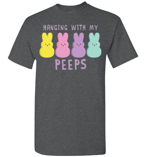 Hanging With My Peeps Easter Bunny Graphic Tee Shirt Top