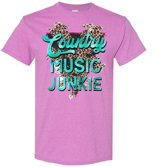 Country Music Junkie Graphic Tee Shirt Top