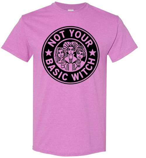 Not Your Basic Witch Halloween Graphic Tee Shirt Top
