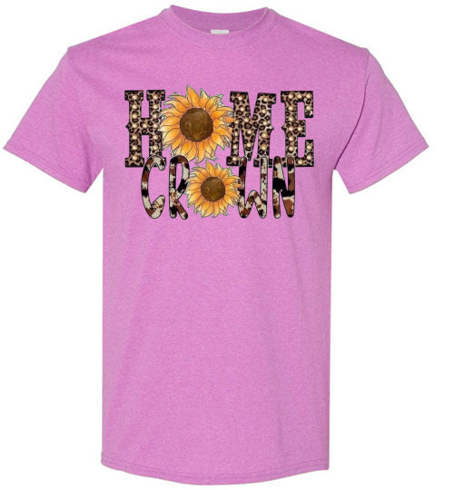 Home Grown Leopard Sunflowers Graphic Tee Shirt Top