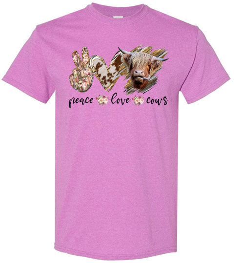 Peace Love Cows Country Tee Shirt Top T-Shirt