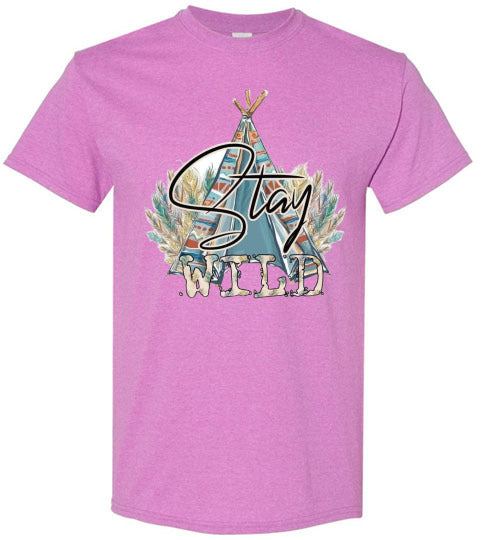 Stay Wild Native American Navajo Southwestern Graphic Tee Shirt Top