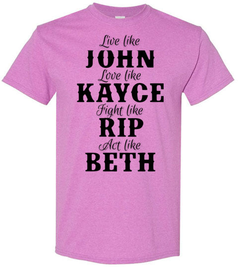 John Kayce Rip Beth Tee Shirt Graphic Top T-Shirt