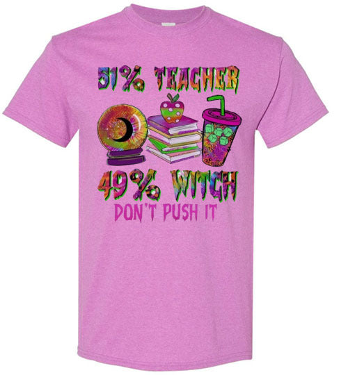 Teacher Witch Fall Halloween Tee Shirt Top T-Shirt