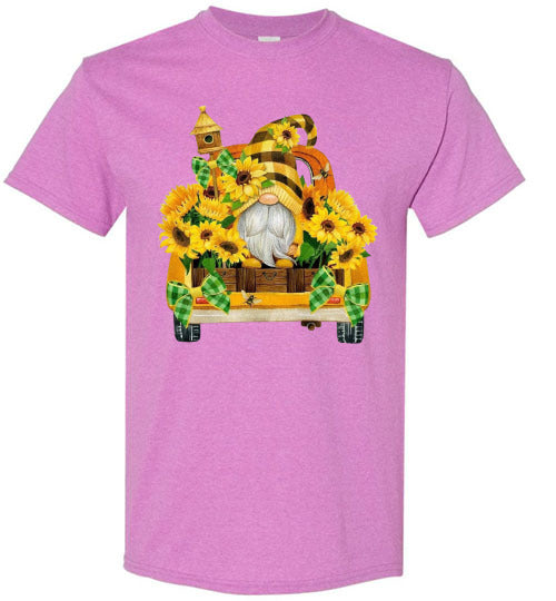 Fall Sunflower Gnome Graphic Tee Shirt Top