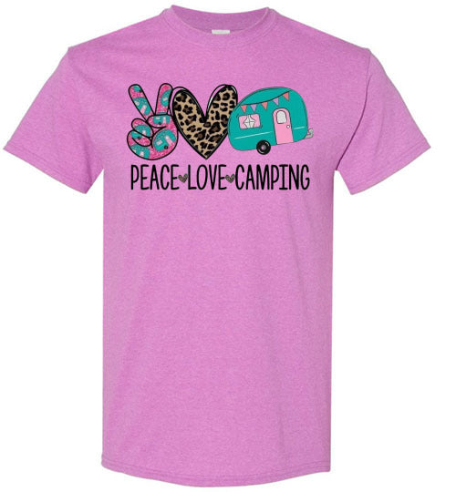 Peace Love Camping Graphic Tee Shirt Top