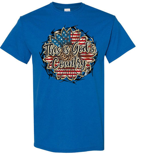 This Is God's Country Patriotic Americana Graphic Tee Shirt T-Shirt