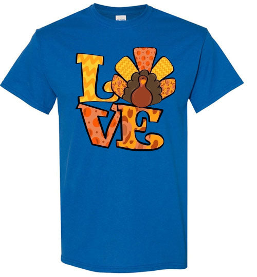 Love Thanksgiving Fall Turkey Tee Shirt Top T-Shirt