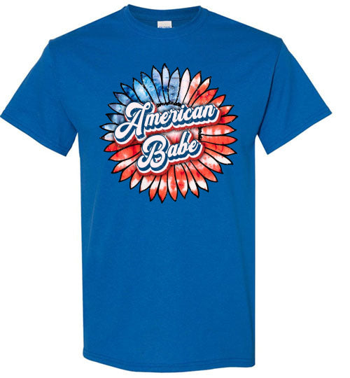 American Babe Patriotic USA Graphic Tee Shirt Top 32979