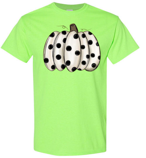 Polka Dot Pumpkin Fall Halloween Shirt Top T-Shirt