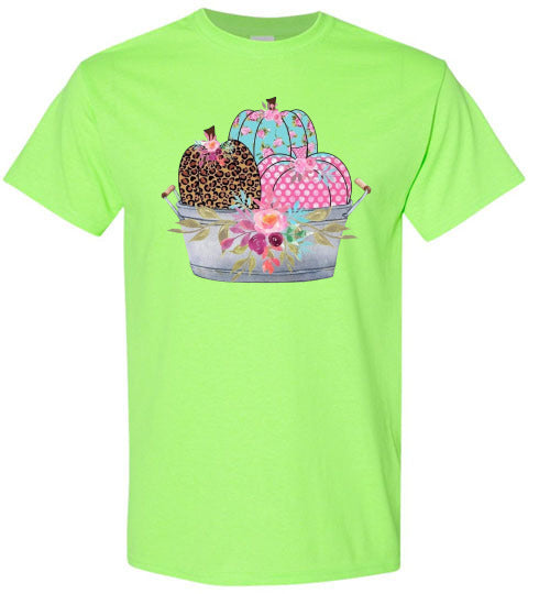 Pastel Pumpkin Basket Fall Tee Shirt Top T-Shirt