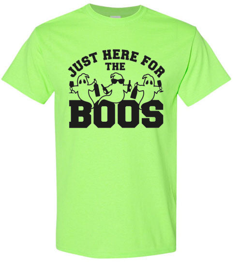 Just Here For The Boos Ghost Halloween Graphic Tee Shirt Top