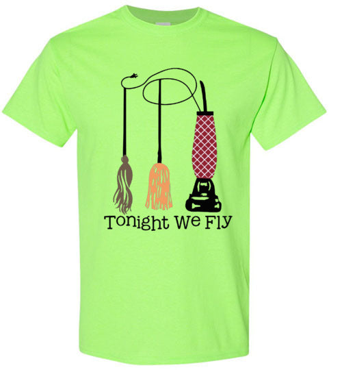Tonight We Fly Witch Fall Halloween Tee Shirt Top