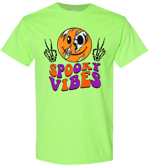 Spooky Vibes Halloween Trick Or Treat Graphic Tee Shirt Top