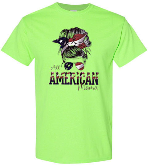 All American Mama T-Shirt Graphic Tee Shirt Top