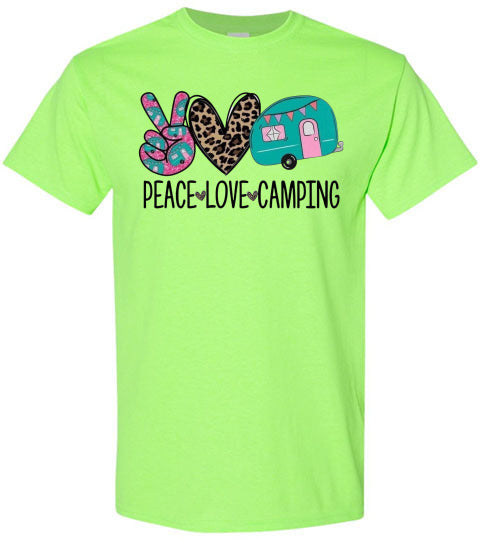 Peace Love Camping Graphic Tee Shirt Top