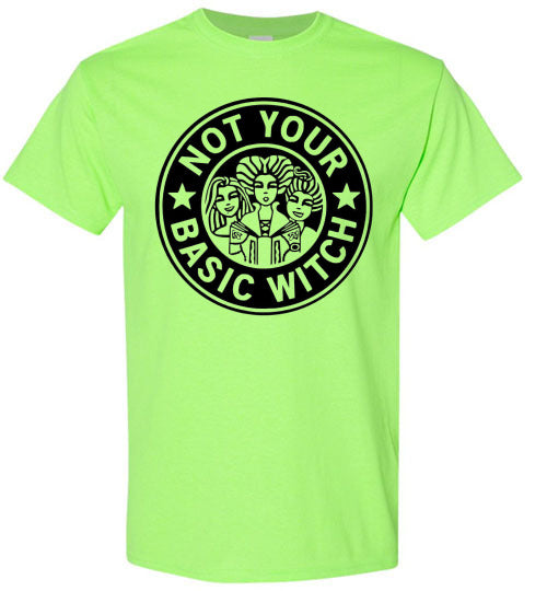 Not Your Basic Witch Halloween Graphic Tee Shirt Top