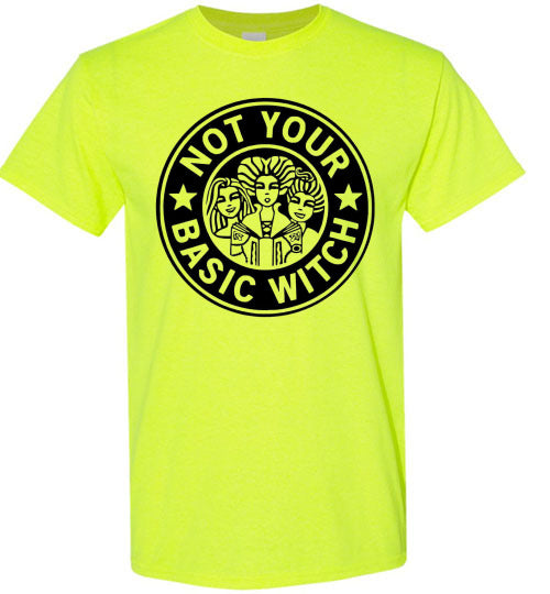 Not Your Basic Witch Halloween Graphic Tee Shirt Top