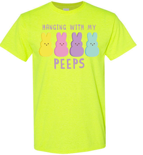 Hanging With My Peeps Easter Bunny Graphic Tee Shirt Top