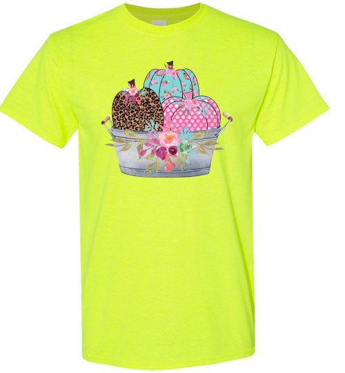 Pastel Pumpkin Basket Fall Tee Shirt Top T-Shirt