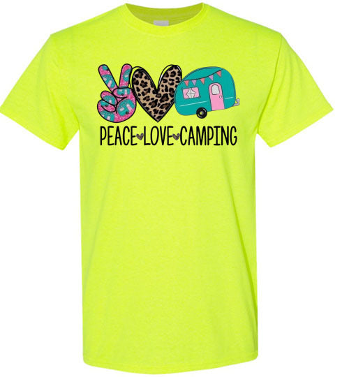 Peace Love Camping Graphic Tee Shirt Top