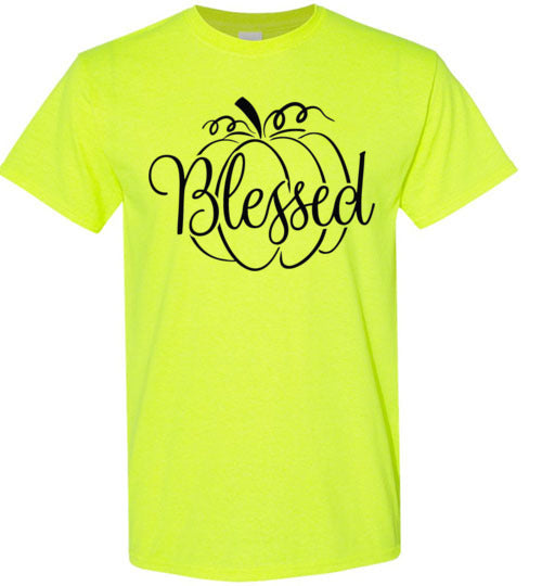 Blessed Pumpkin Fall Graphic Tee Shirt Top T-Shirt