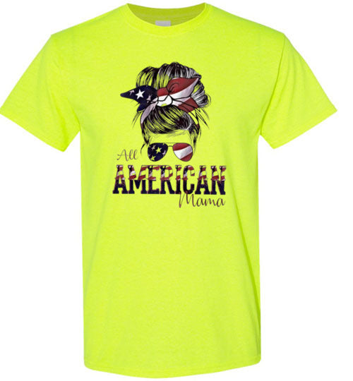 All American Mama T-Shirt Graphic Tee Shirt Top