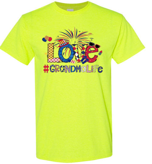 Grandma Life Fireworks Patriotic American USA Graphic Tee Shirt 32453