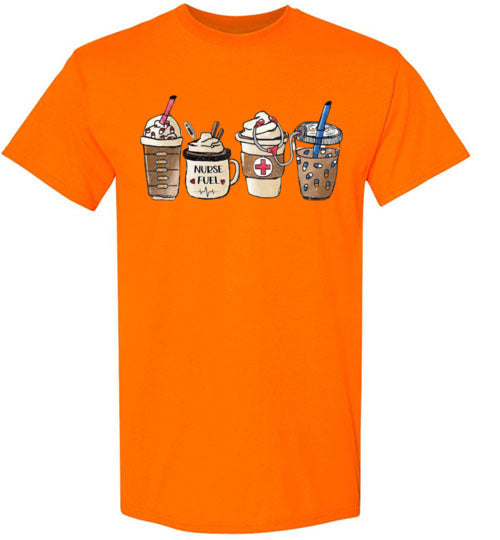 Nurse Fuel Starbucks Latte Cappuccino Coffee Fall Graphic Tee Shirt Top