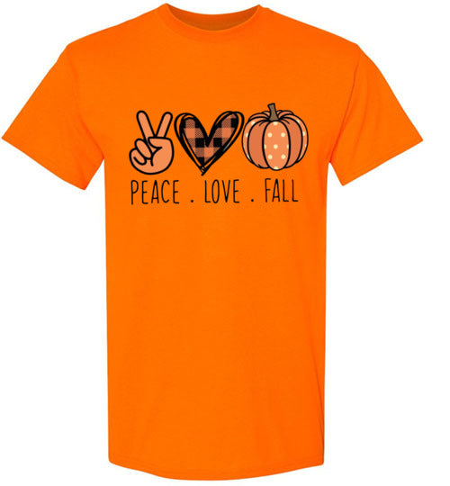 Peace Love Fall Tee Shirt Graphic Top