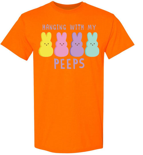 Hanging With My Peeps Easter Bunny Graphic Tee Shirt Top