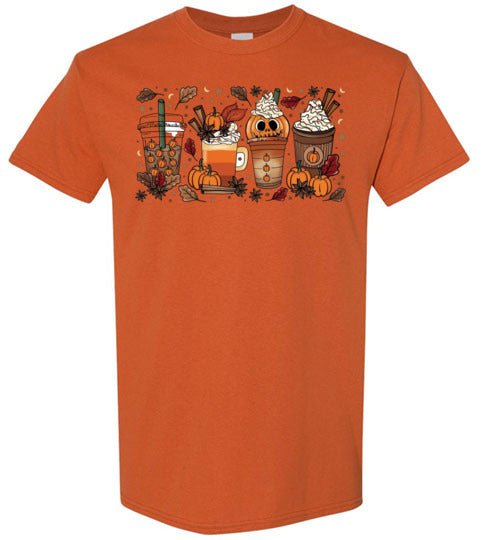 Starbucks Pumpkin Spice Drink Coffee Frappe Fall Autumn Graphic Tee Shirt Top